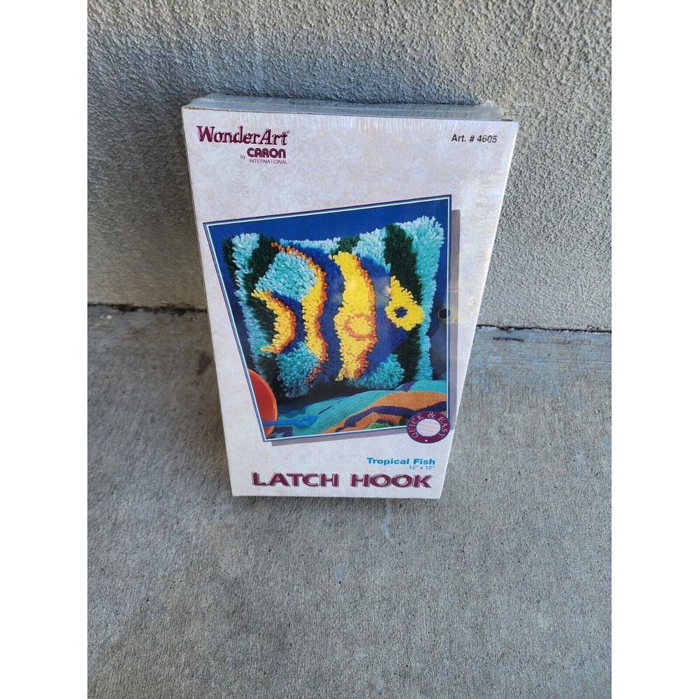 Tropical Fish Latch Hook Kit #4605-12x12 Inches-Caron WonderArt